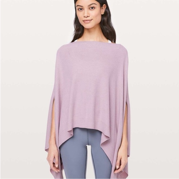 lululemon athletica Sweaters - Lululemon Athletica Women’s Foward Flow Pink Poncho Woven Silk Cape ONE SIZE GUC